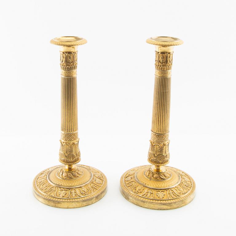 A pair of candlesticks, Empire France first half of the 19th century.