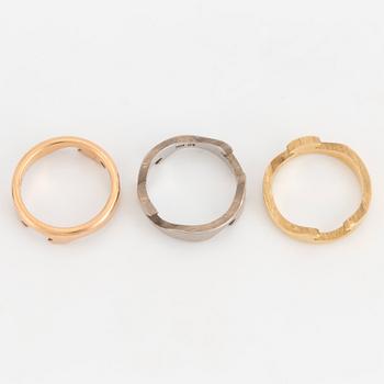 A three part 'Fusion' ring by Nina Koppel for Georg Jensen.