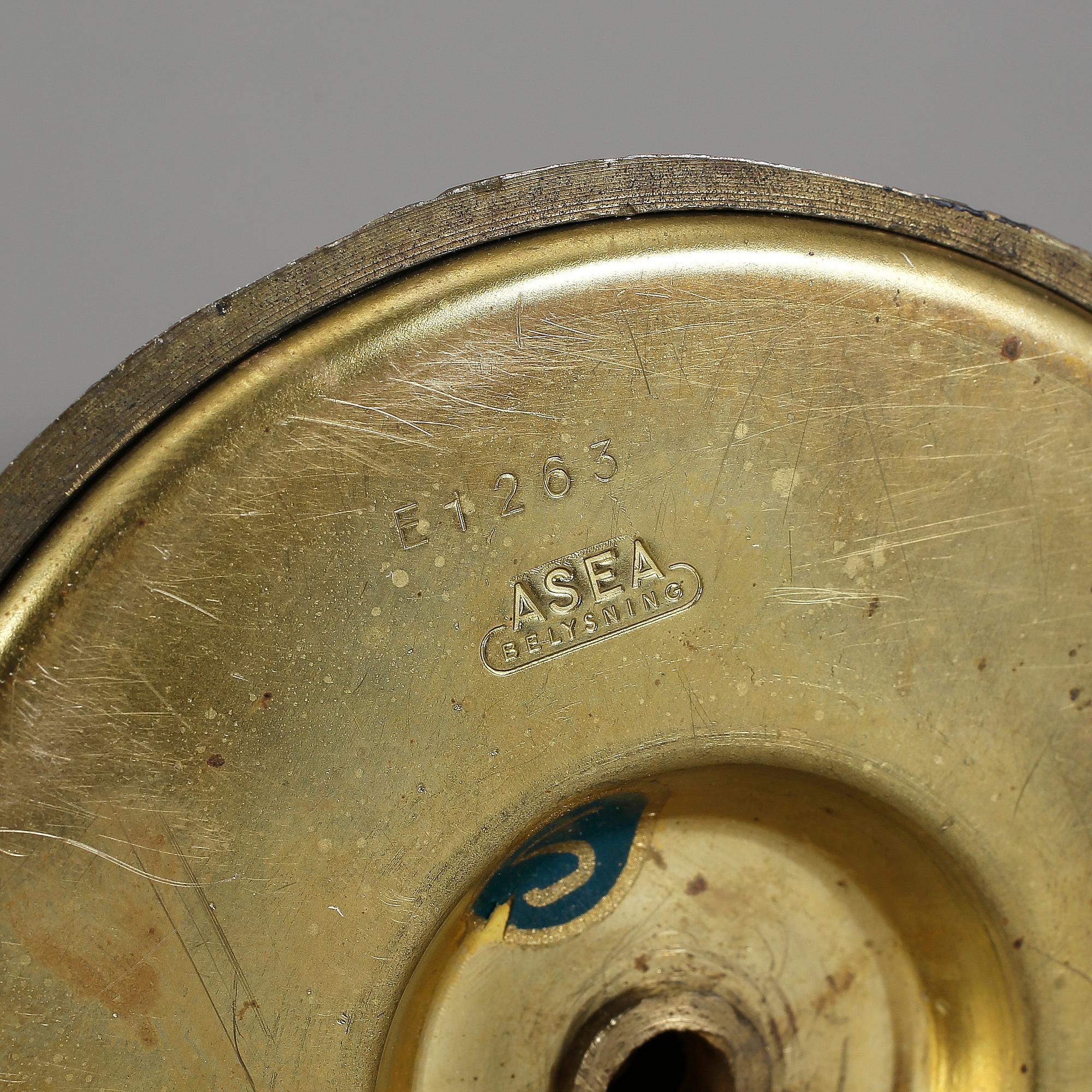 BORDSLAMPOR, ett par, mässing, Asea, 1950-tal.