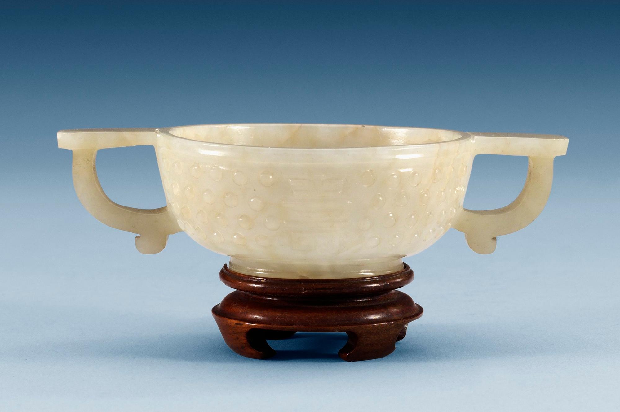 VINBÄGARE, jade. Qing dynastin, troligen Qianlong (1736-95).