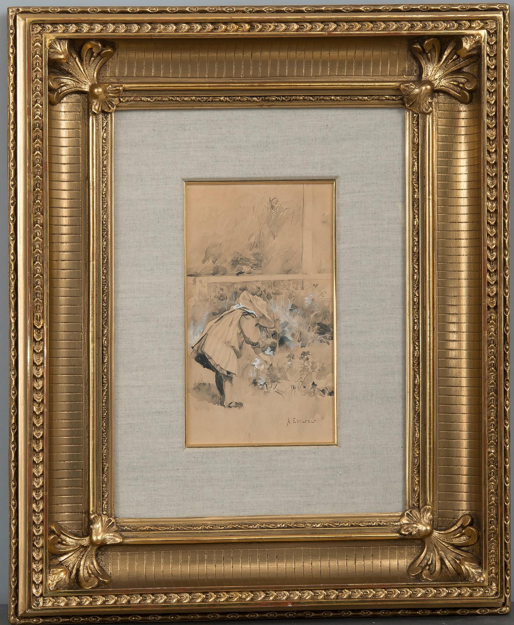 Albert Edelfelt, TYTTÖ PUUTARHASSA.