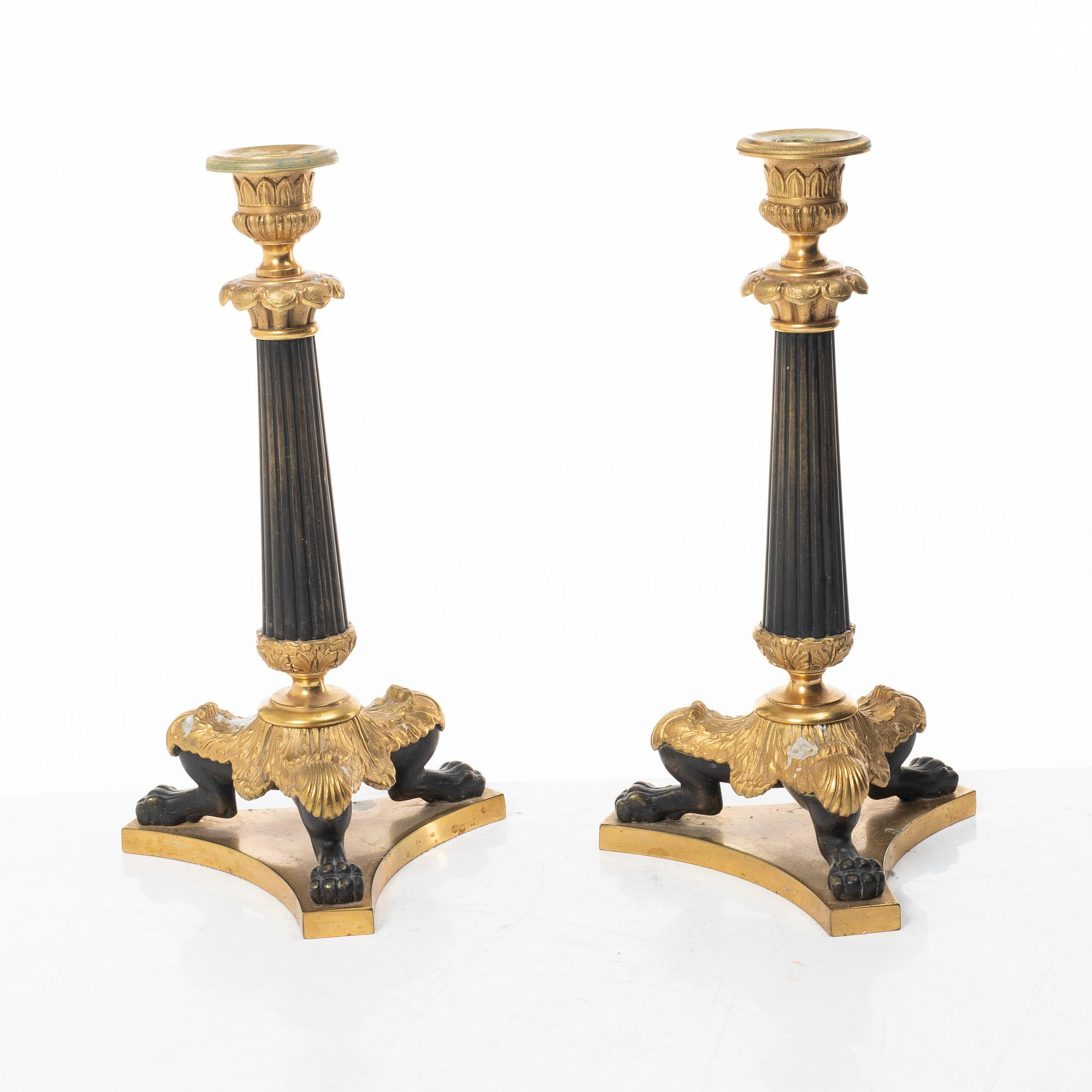 Candelabra, a pair. Late Empire style, late 19th century.