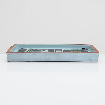 A faience dish 'Karneval' by Stig Lindberg, Gustavsberg, Sweden.