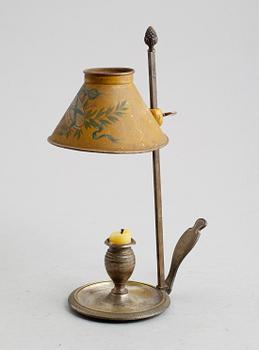 BOUILOTTELAMPA, försilvrad, empire, tidigt 1800-tal.