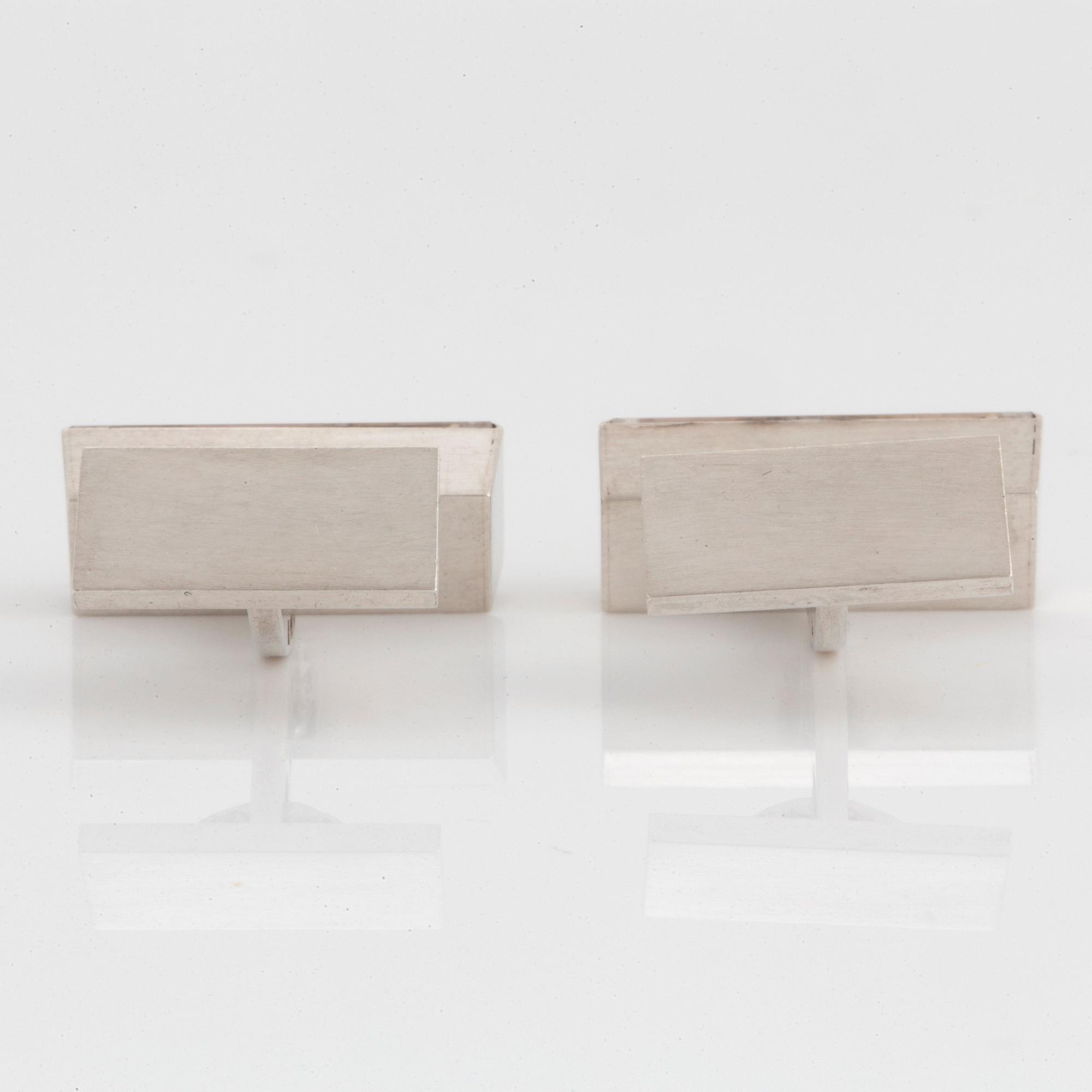 Wiwen Nilsson, manschettknappar, ett par, bergkristall och sterling silver, Lund 1966.