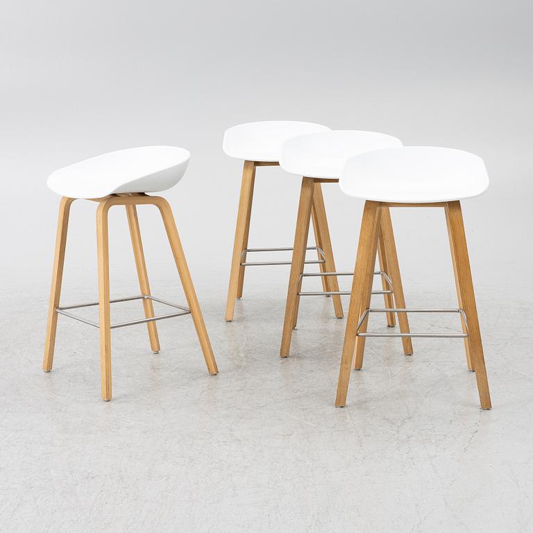 Hee Welling, four bar stools, 'AAS 32', HAY, Denmark.