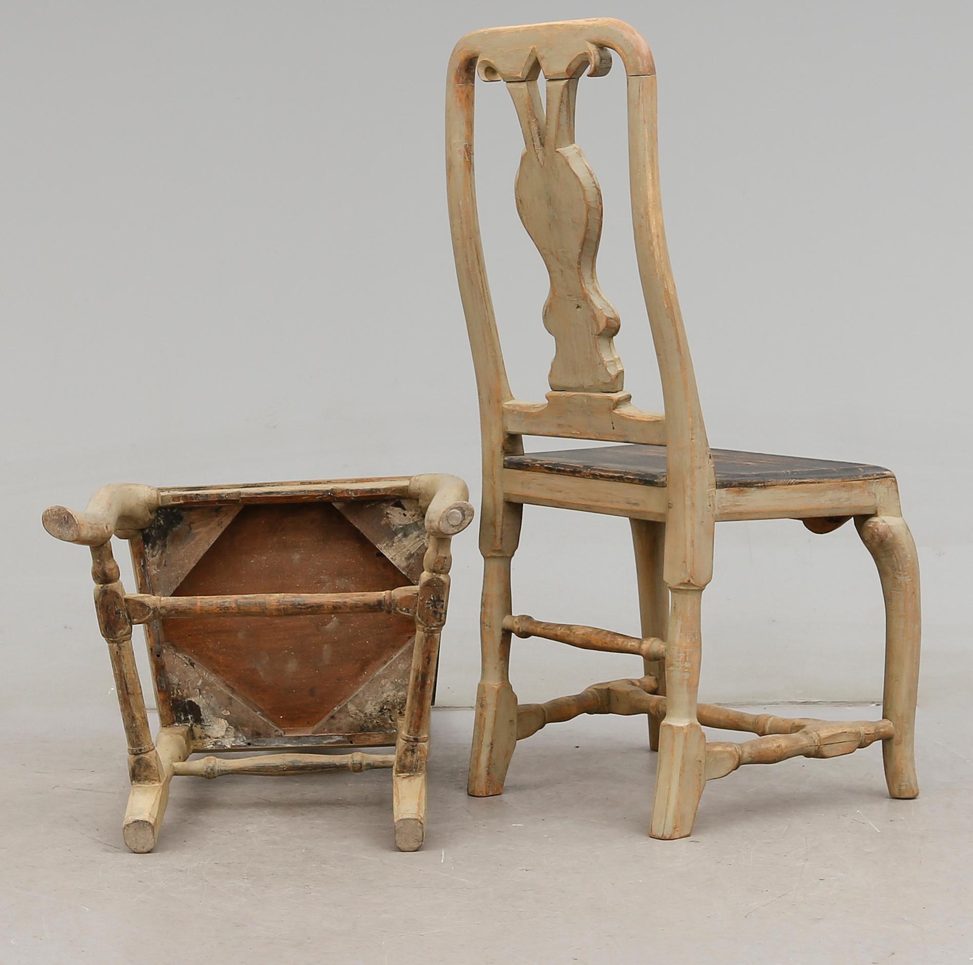 STOLAR, 6 st, senbarock, 1700-tal.