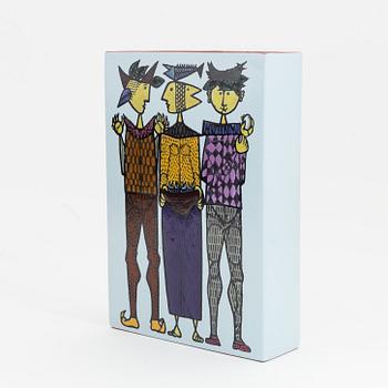 Stig Lindberg, an earthenware 'Karneval' vase, Gustavsbergs studio.