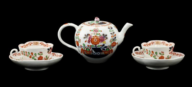 SERVISDELAR, 7 st, porslin, Meissen, 1900-tal.