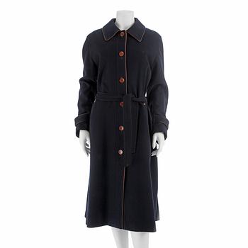 710. CÈLINE, a blue woolblend coat, from the 1970s.