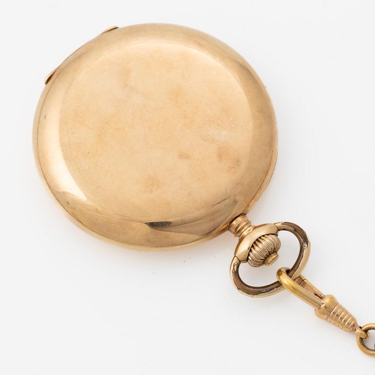 Omega, pocket watch, hunter, 14K gold, 51.5 mm.