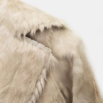 Lanvin, a goat fur jacket with belt, size 34.