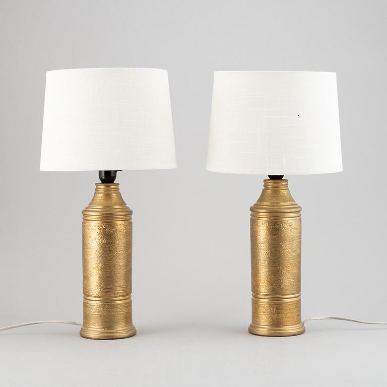 A pair of Bitossi table lamps, Italy.
