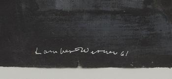 LAMBERT WERNER, blandteknik på papper, signerad samt daterad -61.