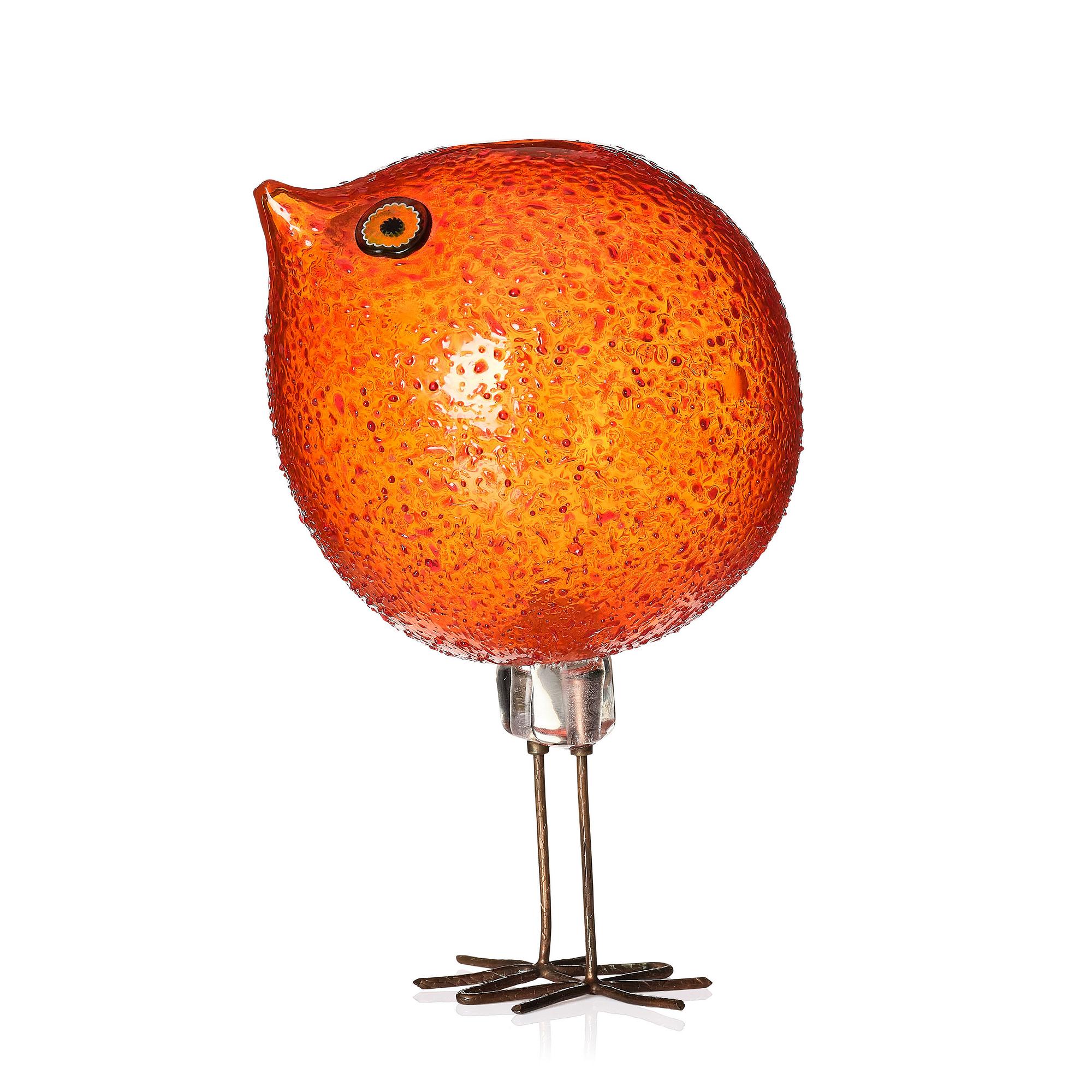 Alessandro Pianon, "Pulcino", skulptur, fågel, Vistosi, Murano, Italien 1960-tal.