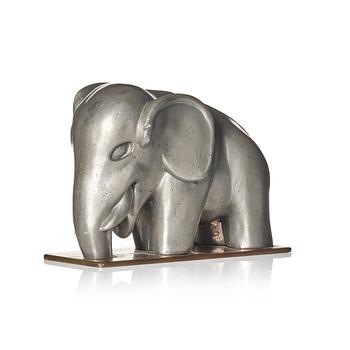 153. Björn Trägårdh, a pewter sculpture of an elephant model "1734", Firma Svenskt Tenn, Stockholm 1930s-40s.