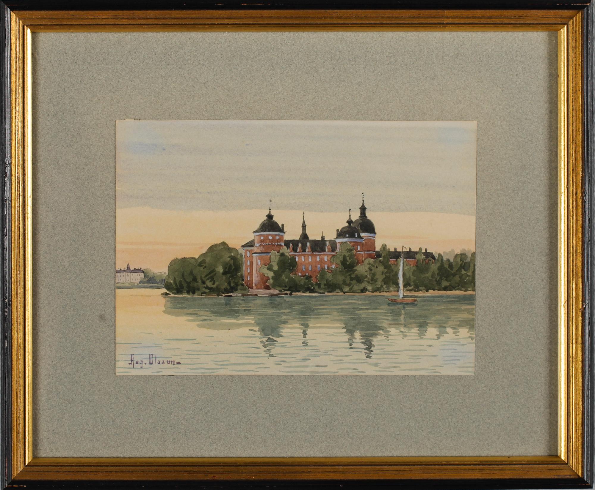 AKVARELLER, 6 st, bl a August Olsson, 1900-talets första hälft.