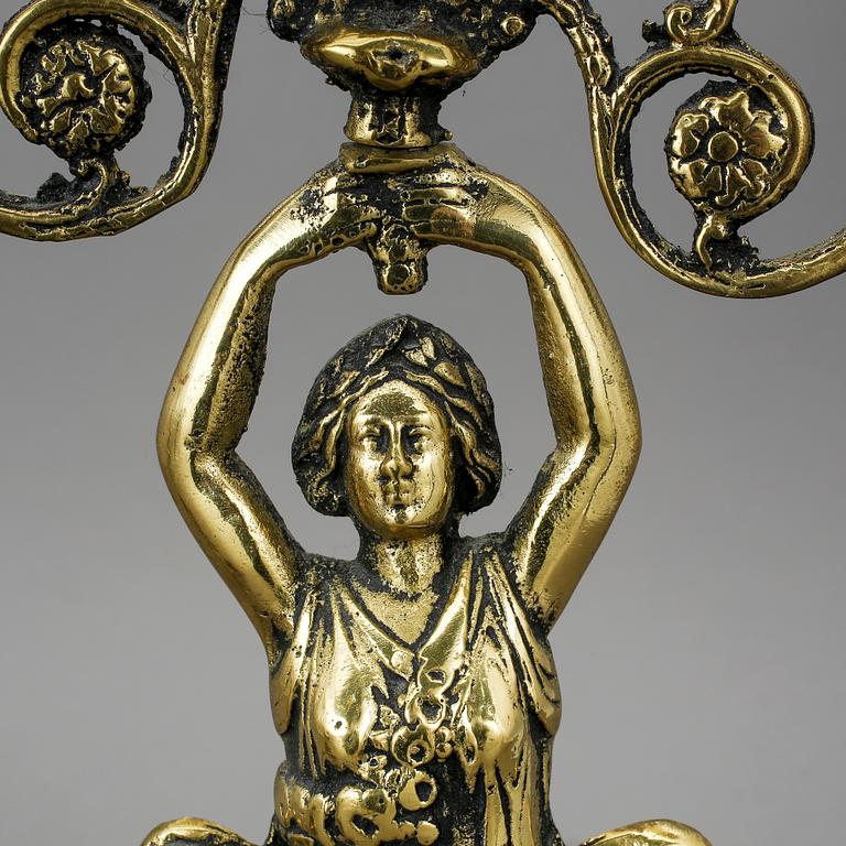 KANDELABRAR, ett par, mässing, 1900-talets andra hälft.