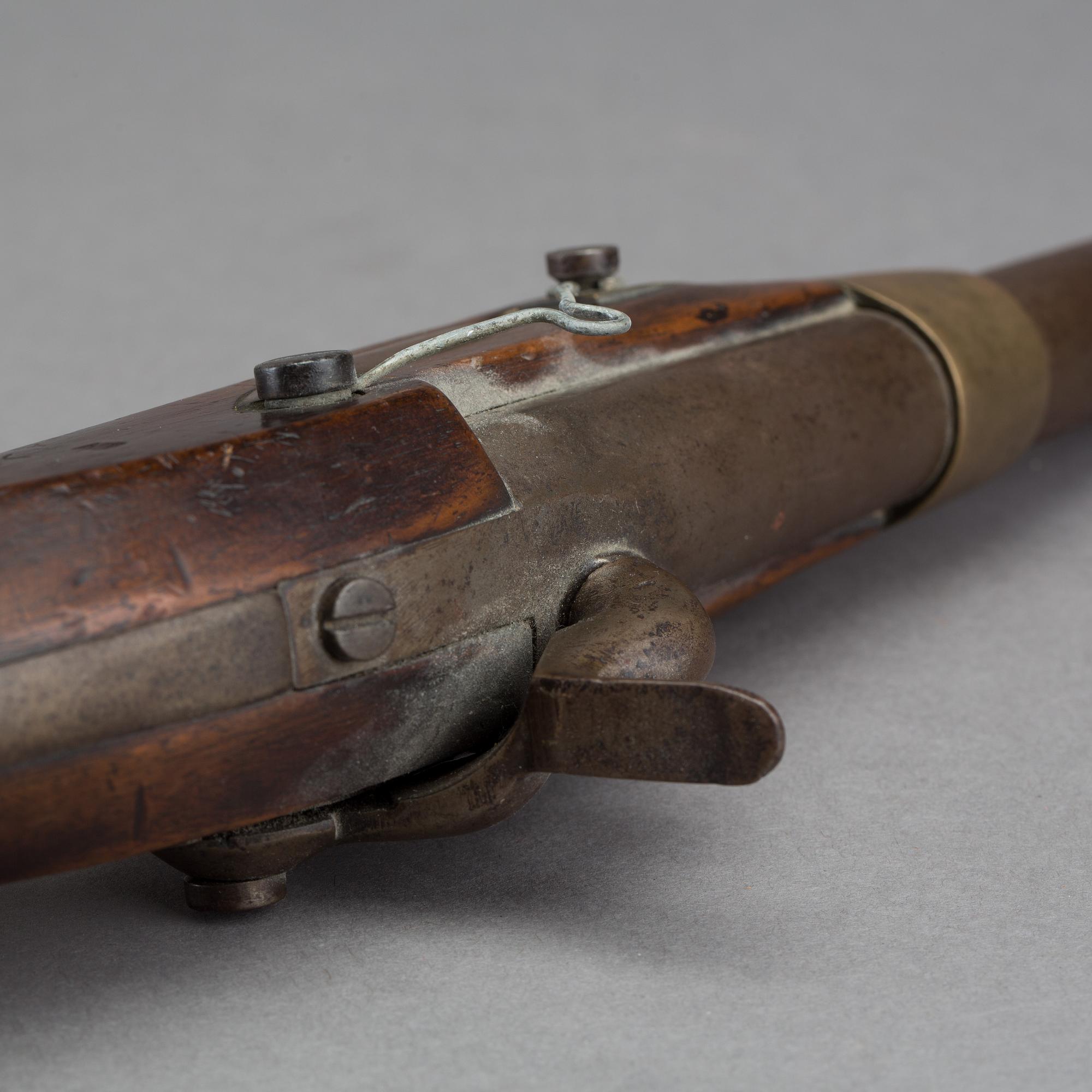 SLAGLÅSPISTOL MED LADDSTOCK, 1800-TAL.
