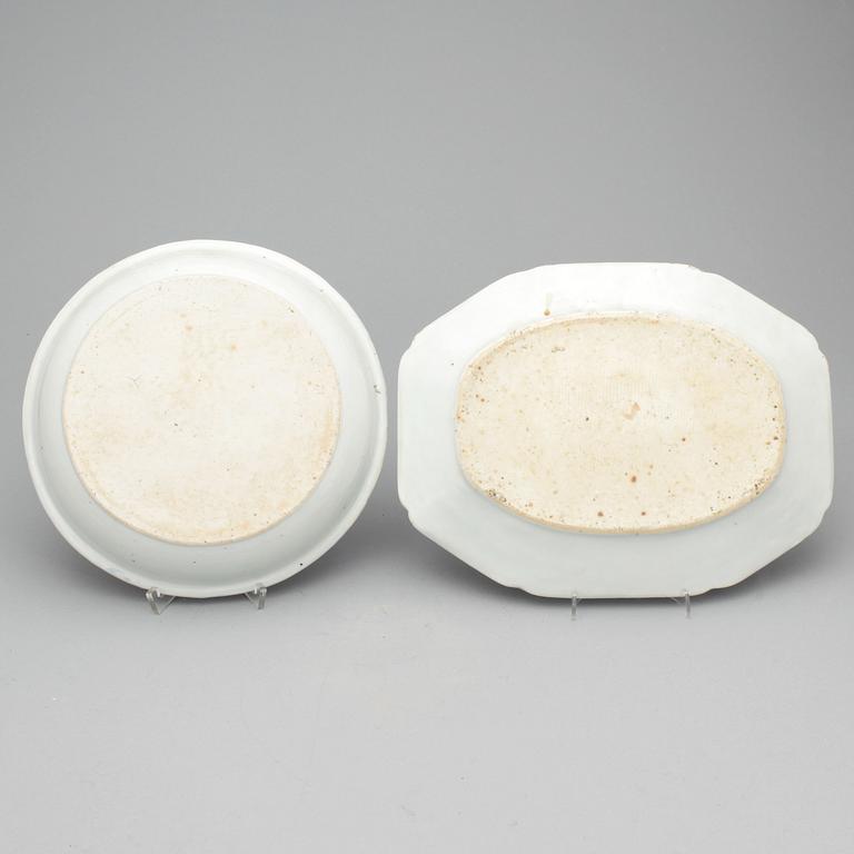 FAT, 2 st, porslin, Jiaqing, Kina, 1800-tal.