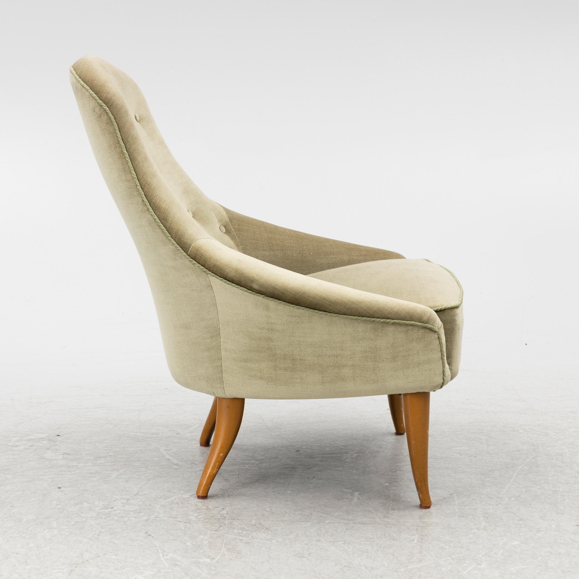 Kerstin Hörlin-Holmquist, Fåtölj, "Lilla Eva", ur serien "Paradiset", Nordiska Kompaniet, Nyköping, 1950/60-tal.