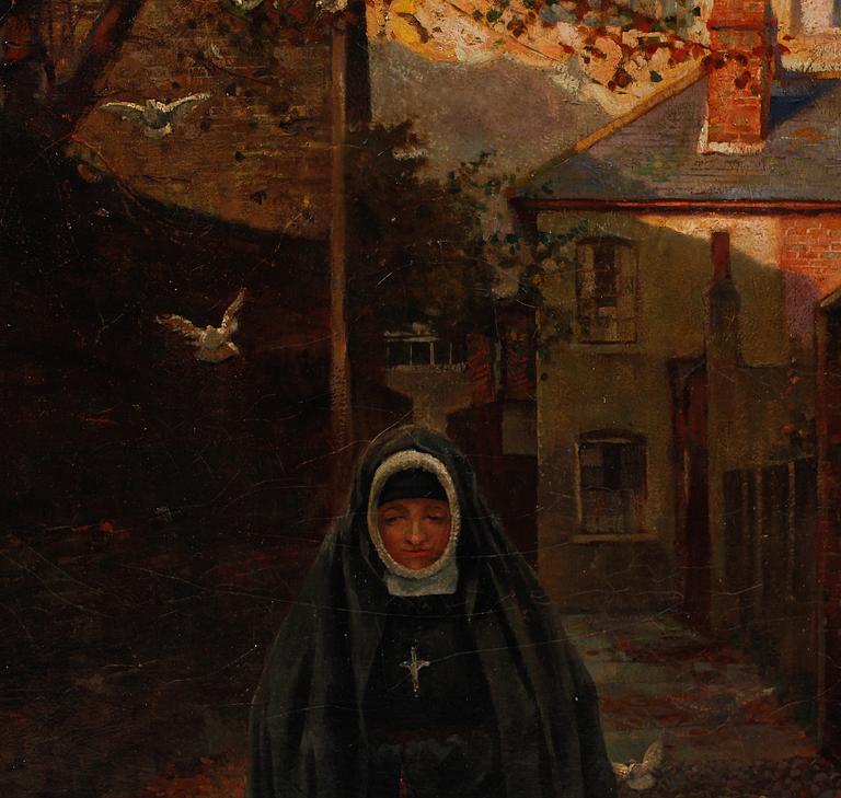 OKÄND KONSTNÄR, olja på pannå, signerad Cox, 1900-tal.