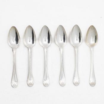Twelve pieces of silver cutlery, "Gammal fransk", Adolf Zethelius, Stockholm, early decades of the 19th century.