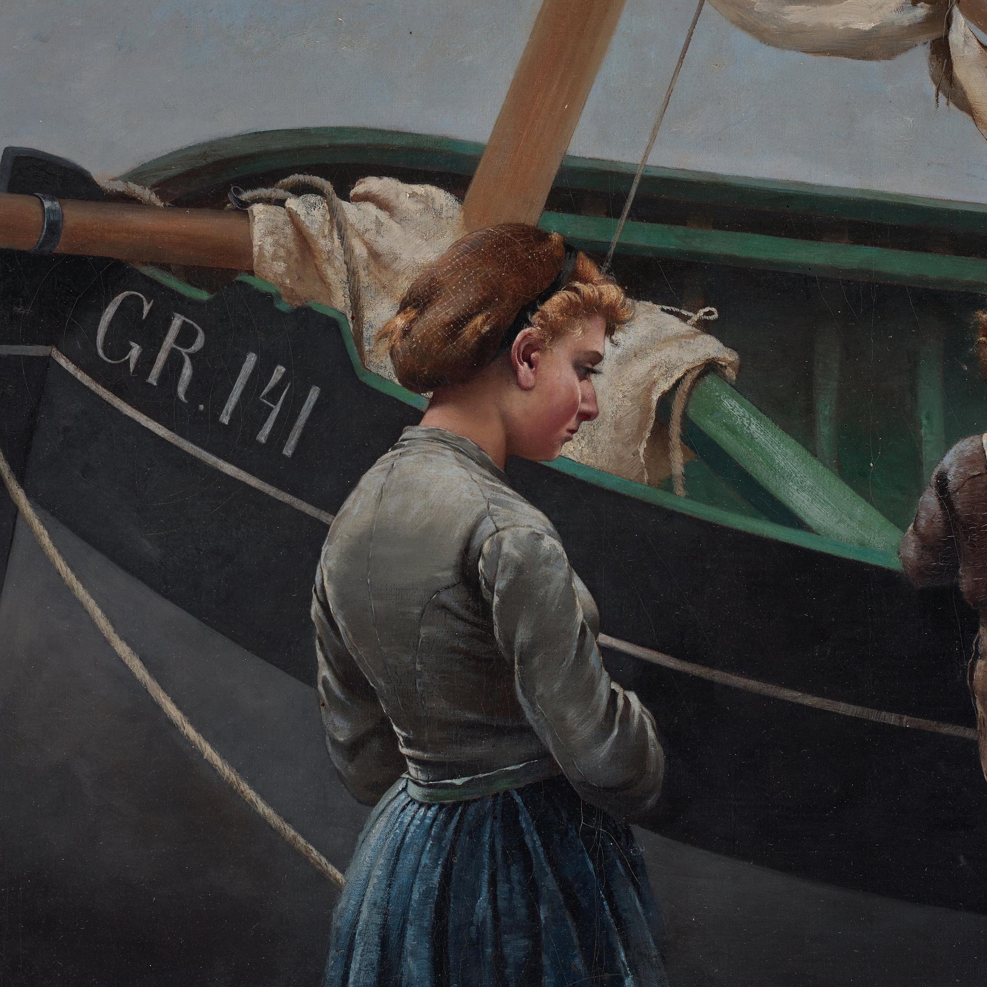 August Hagborg, 'Fiskebåten välsignas' (The ceremony of blessing of a fishing boat / Bénédiction d'une barque).