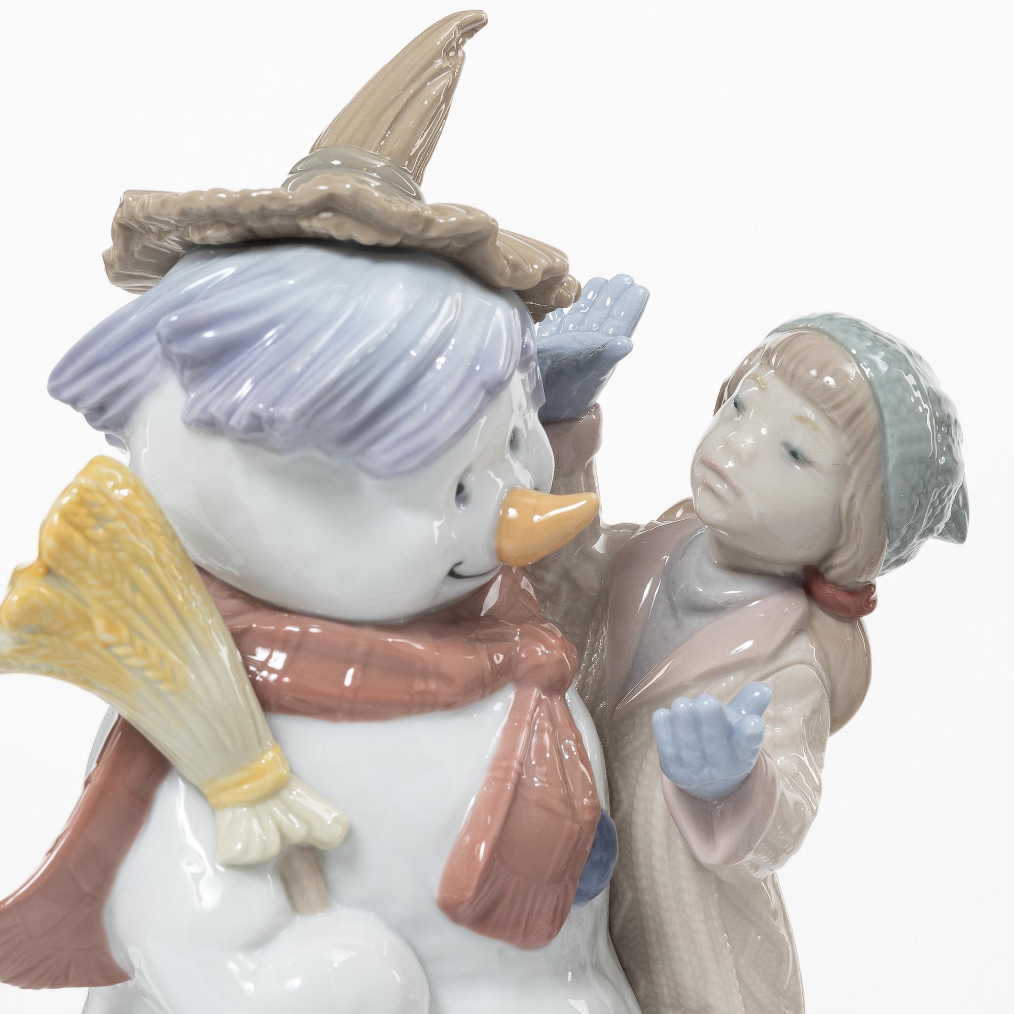 Lladró, figurines, 3 pcs, "Winter whimsy collection": "I'll keep you warm", "Look out below!", "Talk to me!", Spain.