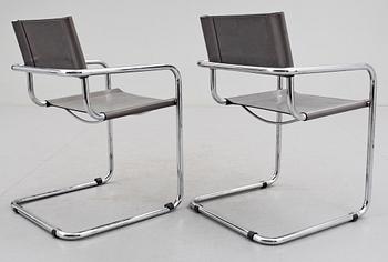KARMSTOLAR, ett par, Bauhaus-typ, 1900-talets andra hälft.