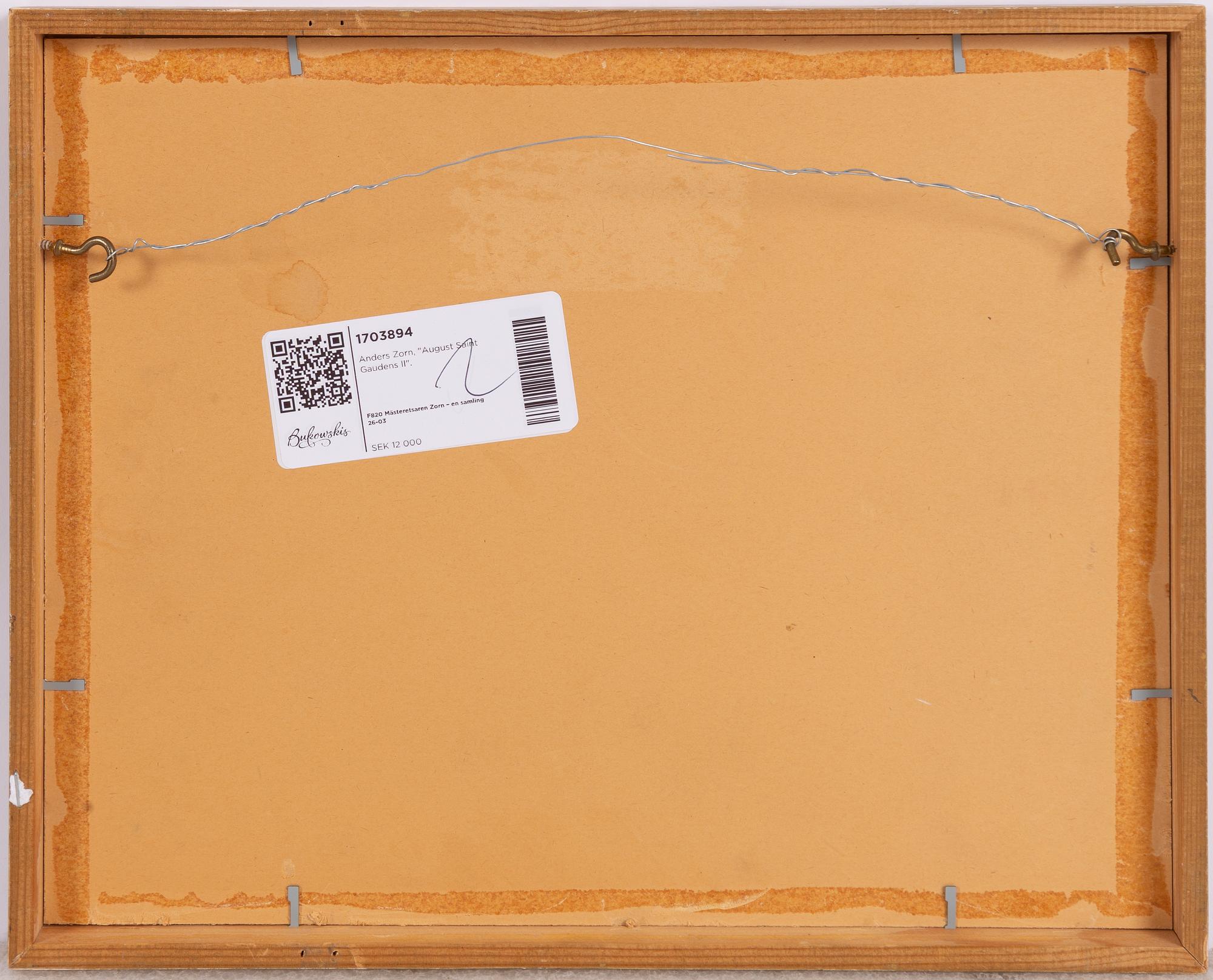 Anders Zorn, "August Saint Gaudens II".