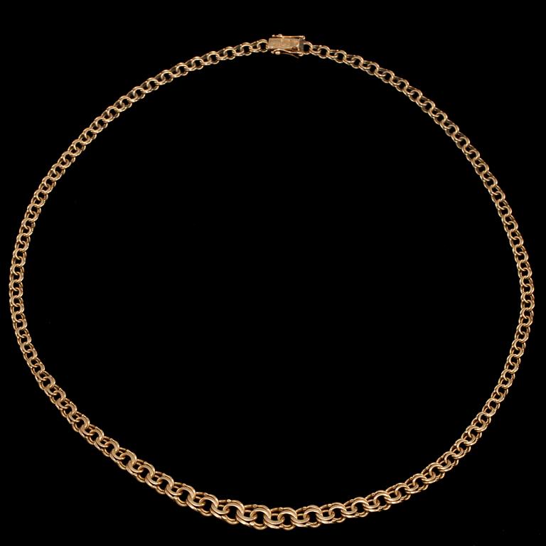 COLLIER, 18k guld, Tore Clareus, Stockholm, 1900-talets tredje kvartal. Vikt 19 g.