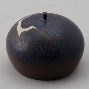 Claes Thell, two vases and a dish, glazed stoneware, signed.