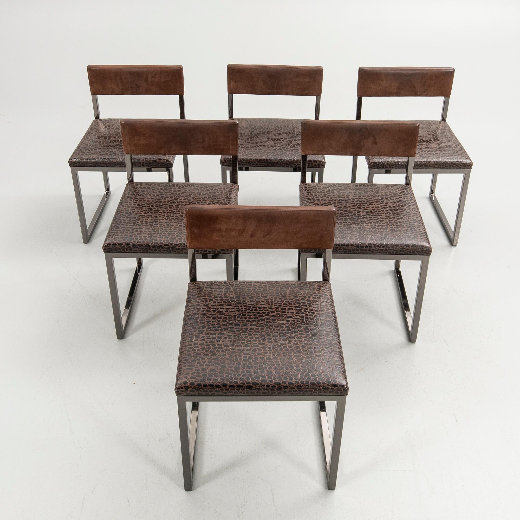 Rodolfo Dordoni, Chairs, 6 pcs, "Bag Light", Minotti, Italy, 1990s.
