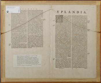KARTA, 1600-tal, handkolorerad gravyr.