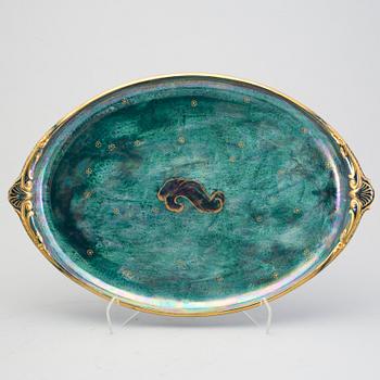 A tray and a bowl by Josef Ekberg for Gustavsberg, 1931 and probably 1937.