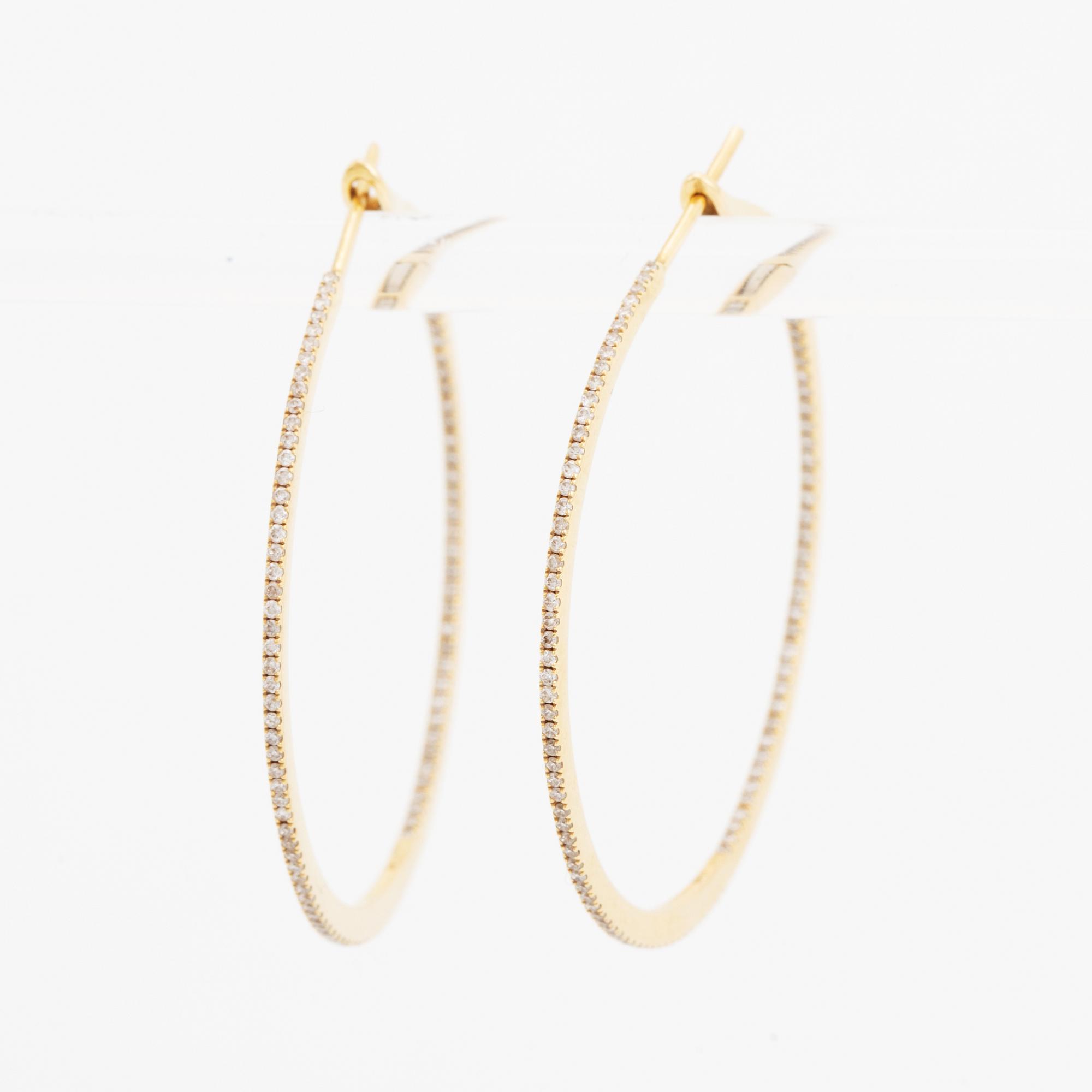 Sophie by Sophie, örhängen, hoops, 18K guld med diamanter.