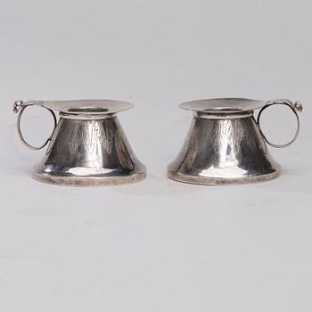 NATTLJUSSTAKAR, ETT PAR, silver, empire, Finland a 1830-40-tal, vikt 86 g.