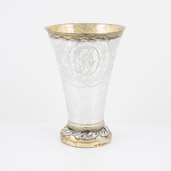 A Swedish Silver Beaker, mark of Olof H Bergström, Uppsala 1820.