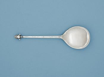 1038. SKED med druvknopp, icke identifierad mästarstämpel, sannolikt Norge, daterad 1659.
