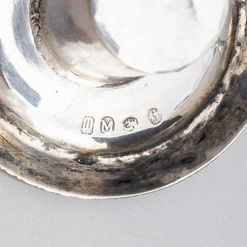 A pair of Danish 19th century silver candelabras, marks of Caspar Julius Wrom, Copenhagen 1834.