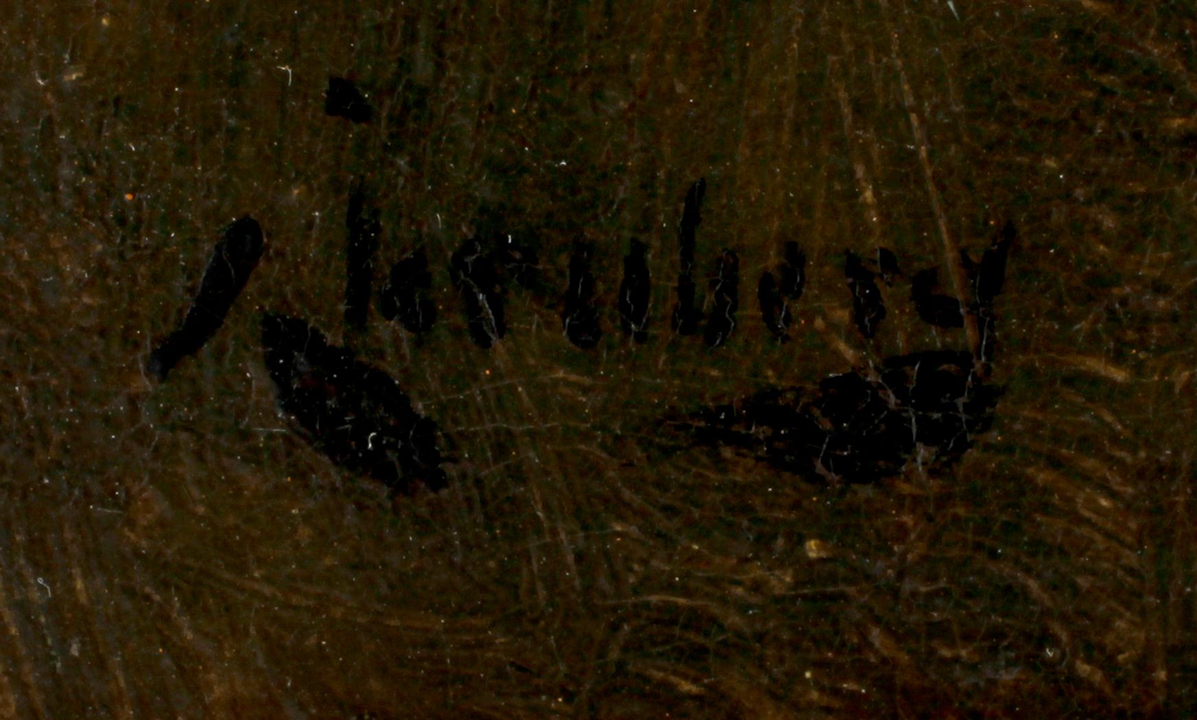 AUGUST JERNBERG, olja på pannå, sign.