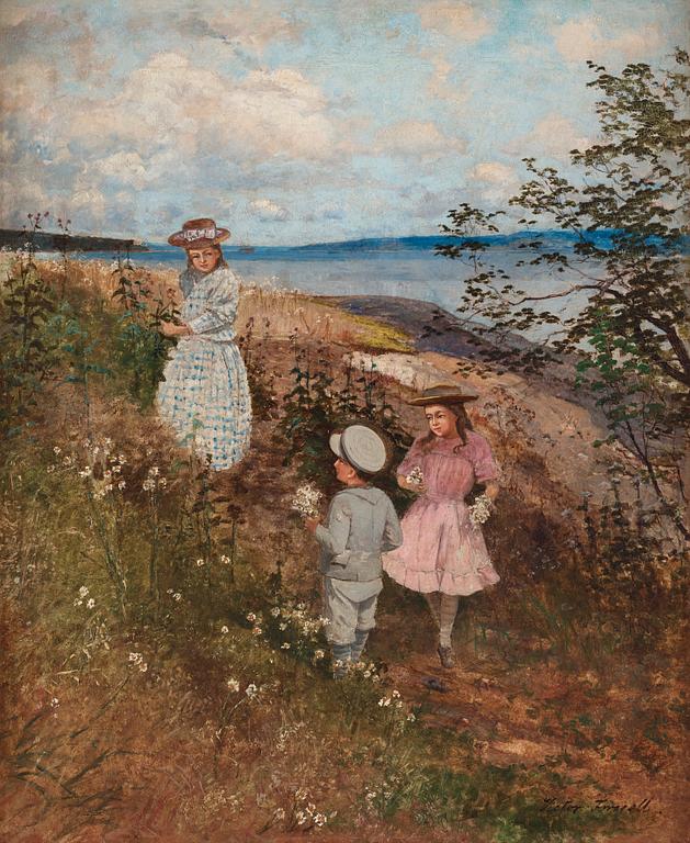 Victor Forssell, Children picking flowers in the archipelago.