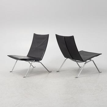 Poul Kjaerholm, fåtöljer, ett par, "PK22", Fritz Hansen, Danmark, 1987.