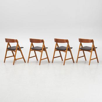Henning Kjaernulf, four chairs, model 71, Denmark.