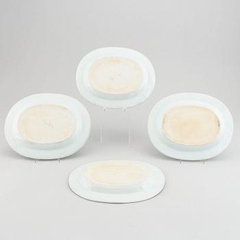 Four blue and white serving dishes, Qing dynasty, Qianlong (1736-95).