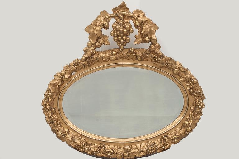 SPEGEL, förgylld, 1800-tal.
