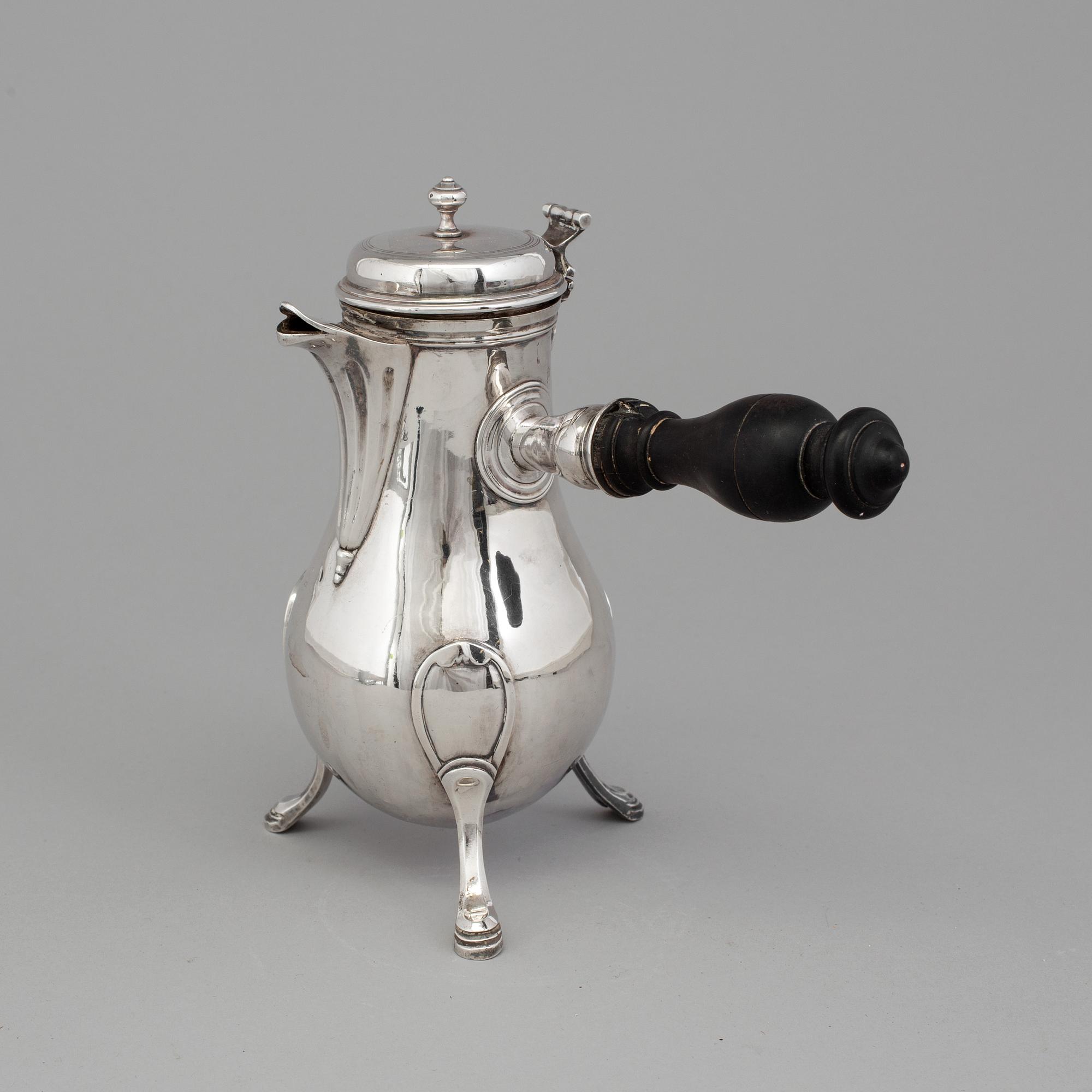 KAFFEKANNA, silver, franska stämplar, 1700-tal.
