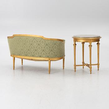 Soffa och bord, Louis XVi-stil.1900-talets början.