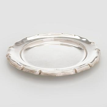 Serveringsfat, silver, Tjeckoslovakien 1929-1941.